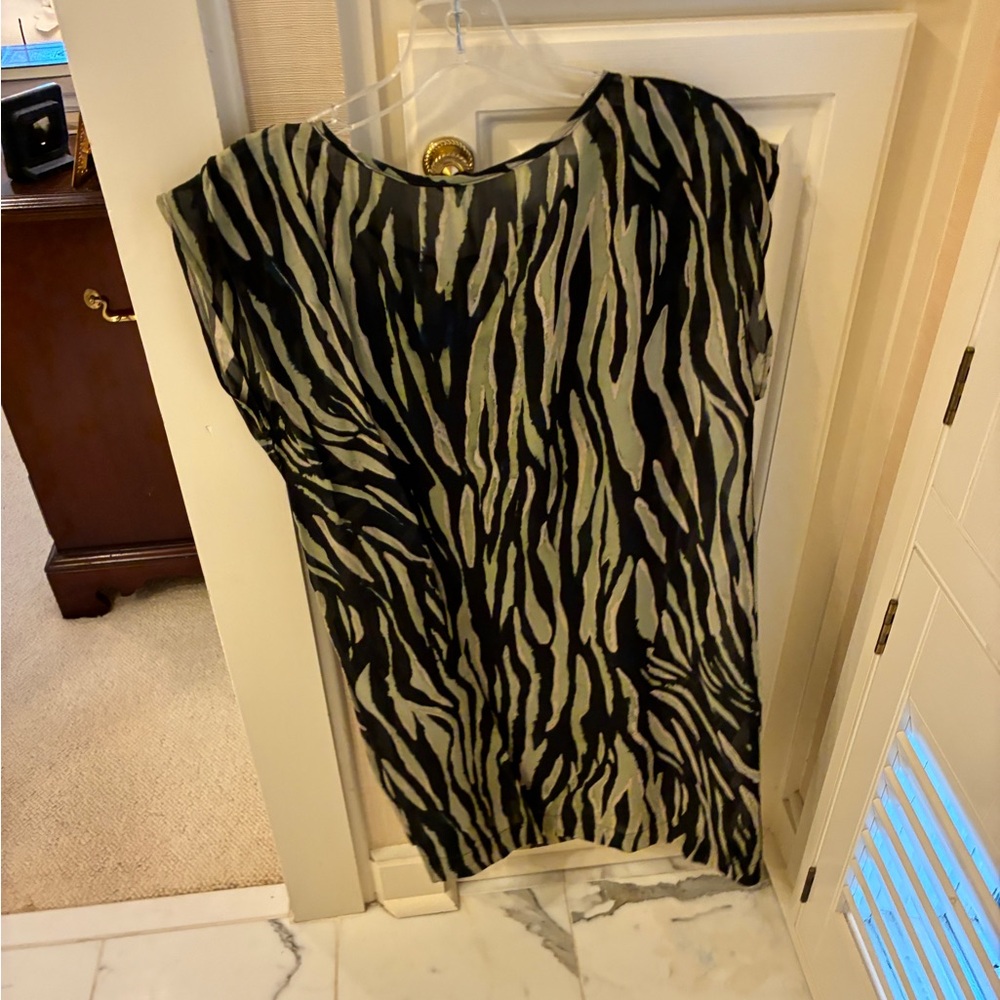 Fifteen Twenty Black and Green Asymmetrical Dress